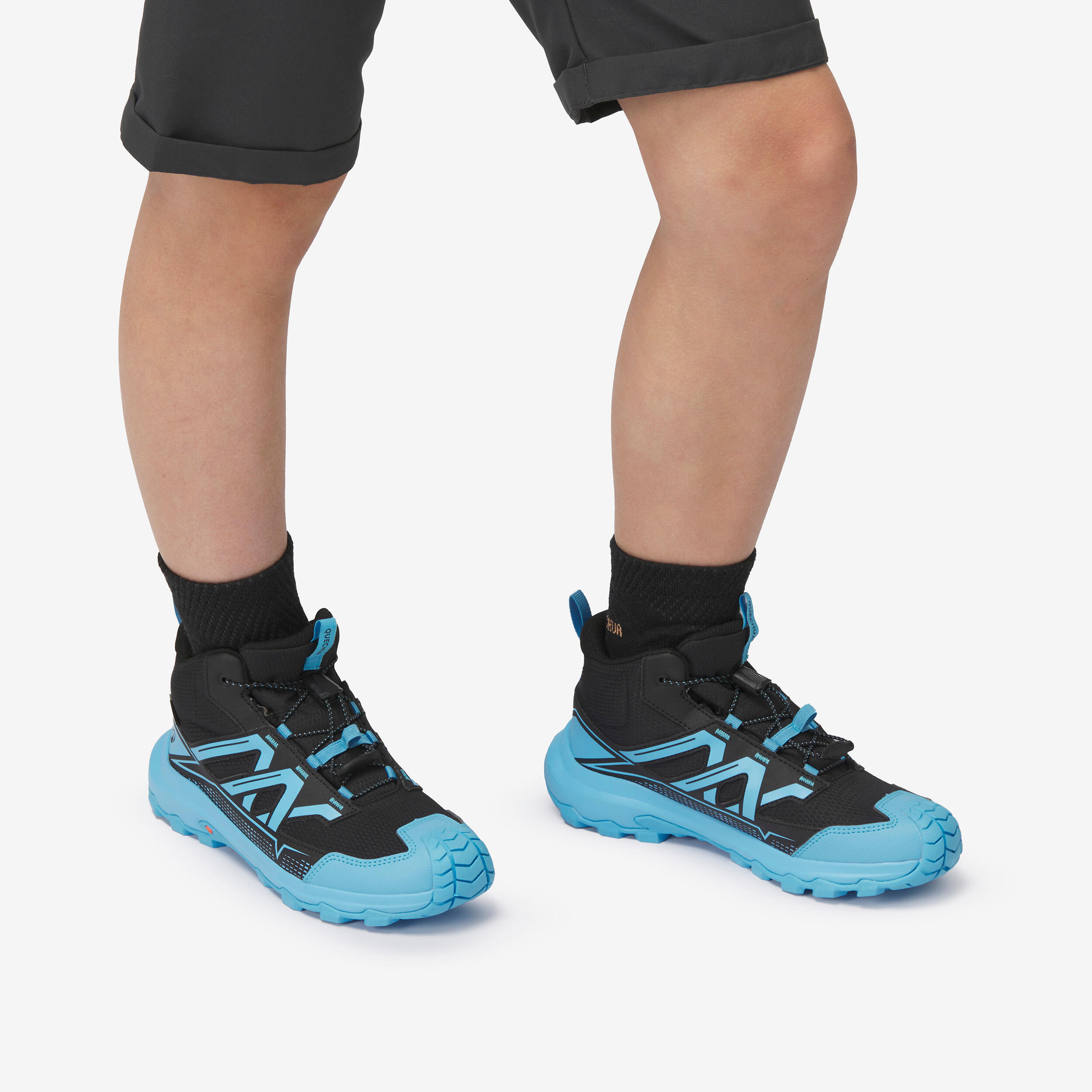 Crosscrock mittelhohe Wanderschuhe mit Klettverschluss, 24 bis 34 Blau 8/8