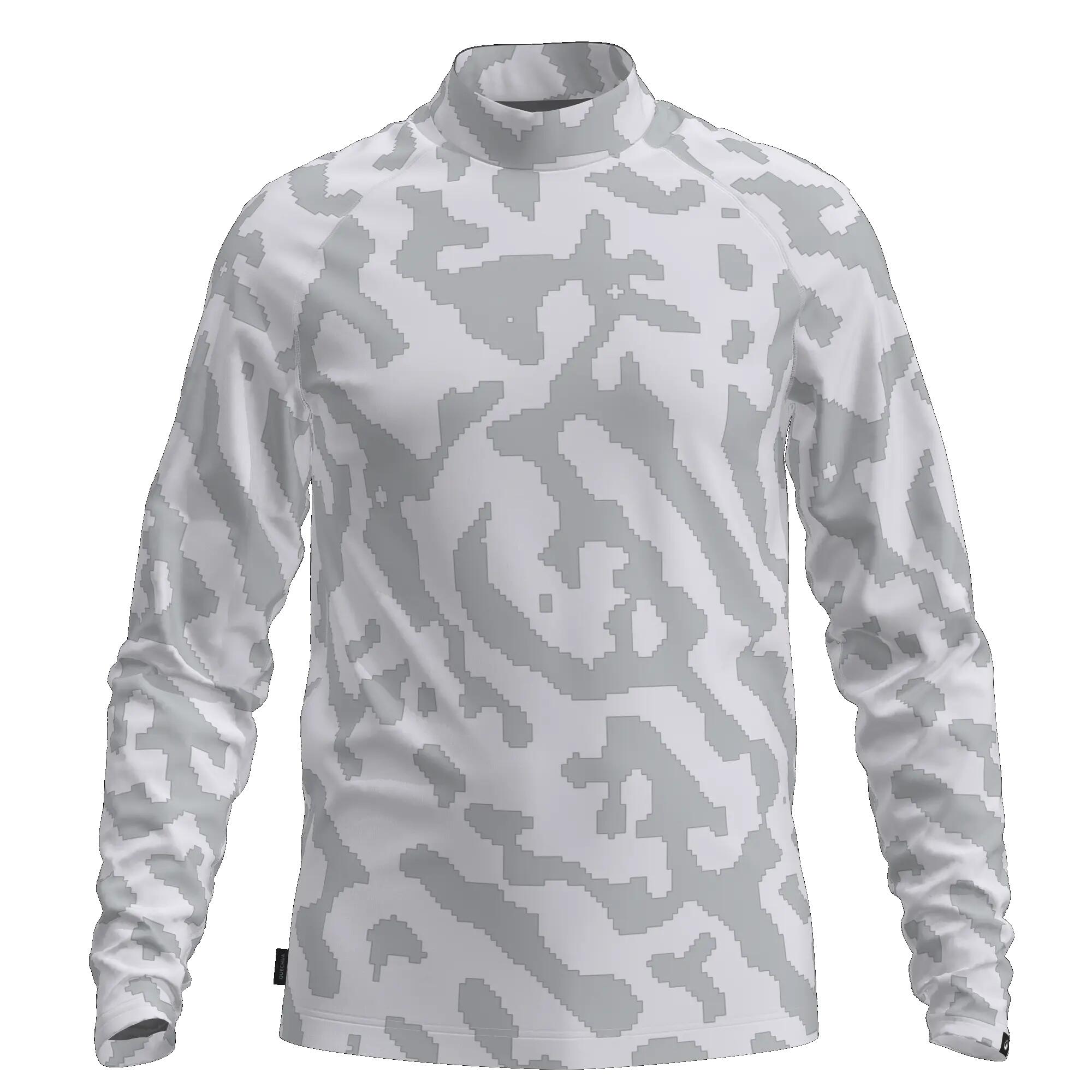 Men’s Warm, Breathable Ski Base Layer BL 500 - Pearl Grey -  2