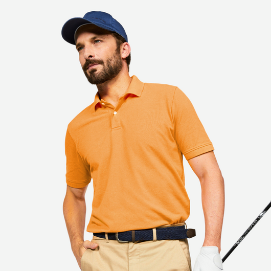 Polo de golf en coton polyester manches courtes homme, MW500 orange