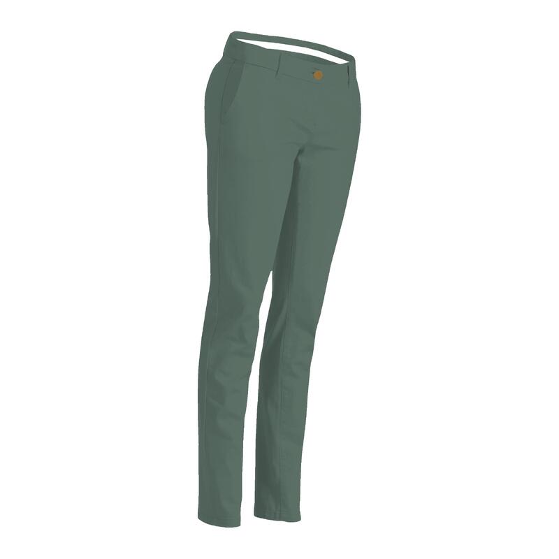 Pantalon chino golf bumbac MW500 Kaki Damă