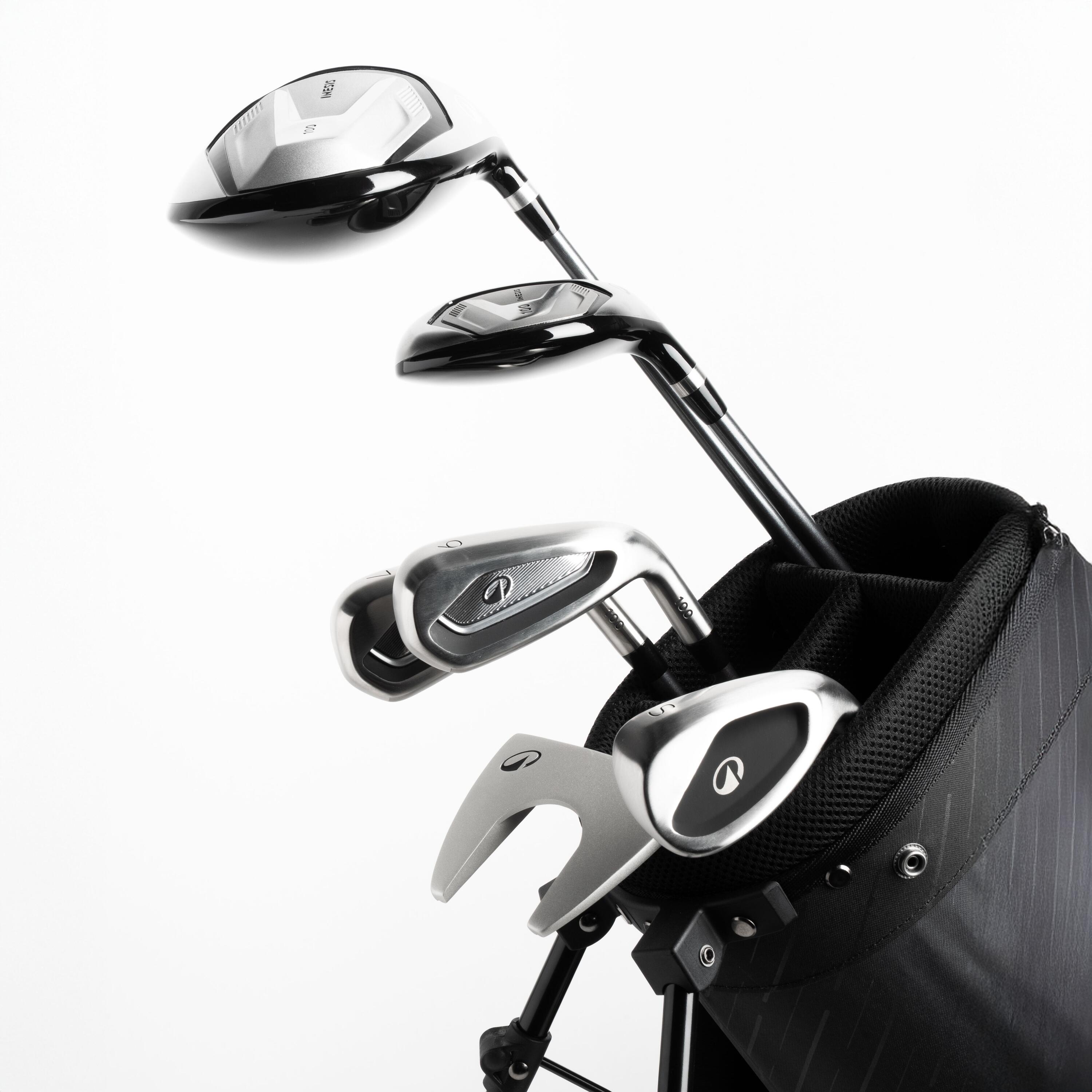 100 Adult Beginner Golf Club Half Set & Stand Bag - Right Handed