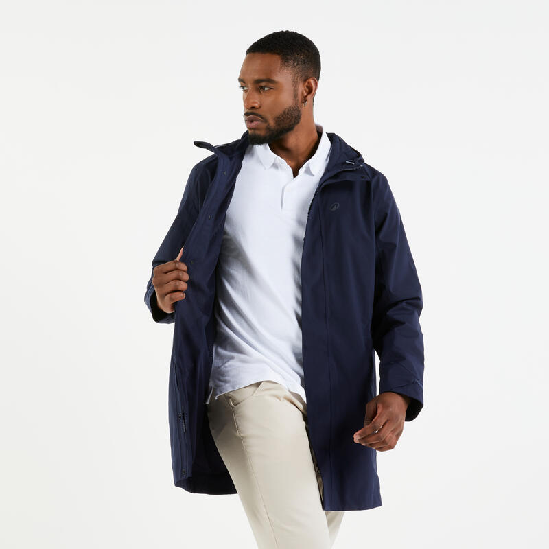 Ciré homme imperméable  coupe vent sailing 500 bleu marine