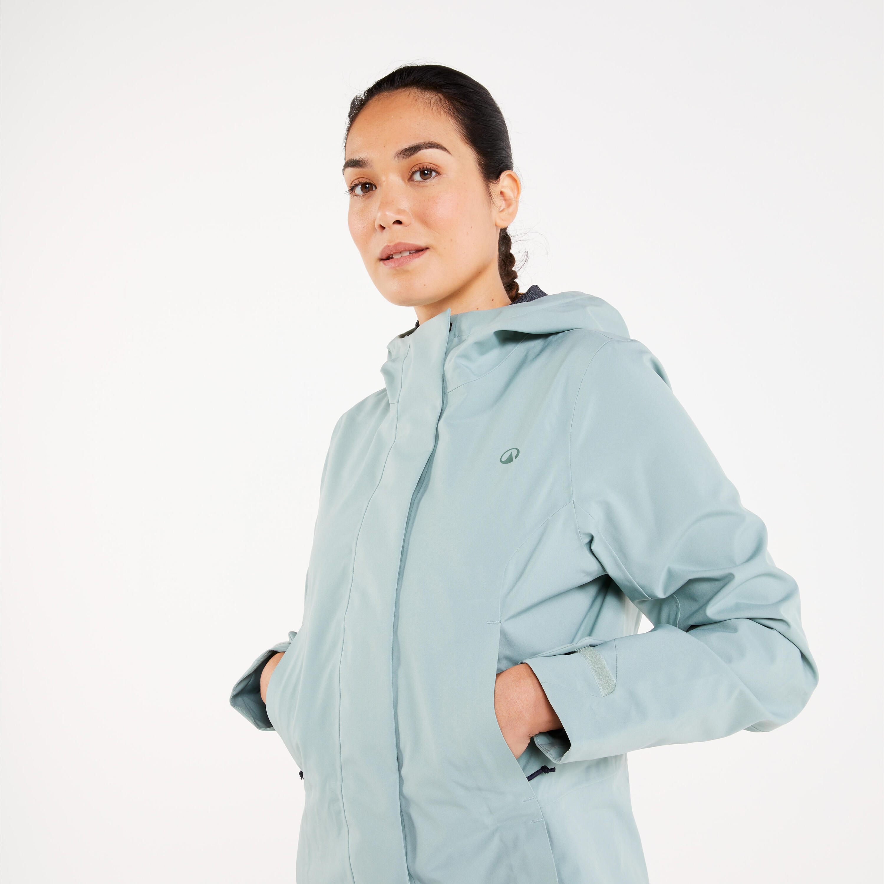 Jas Sailing 500 dames waterdicht lang lichtgroen 14/15