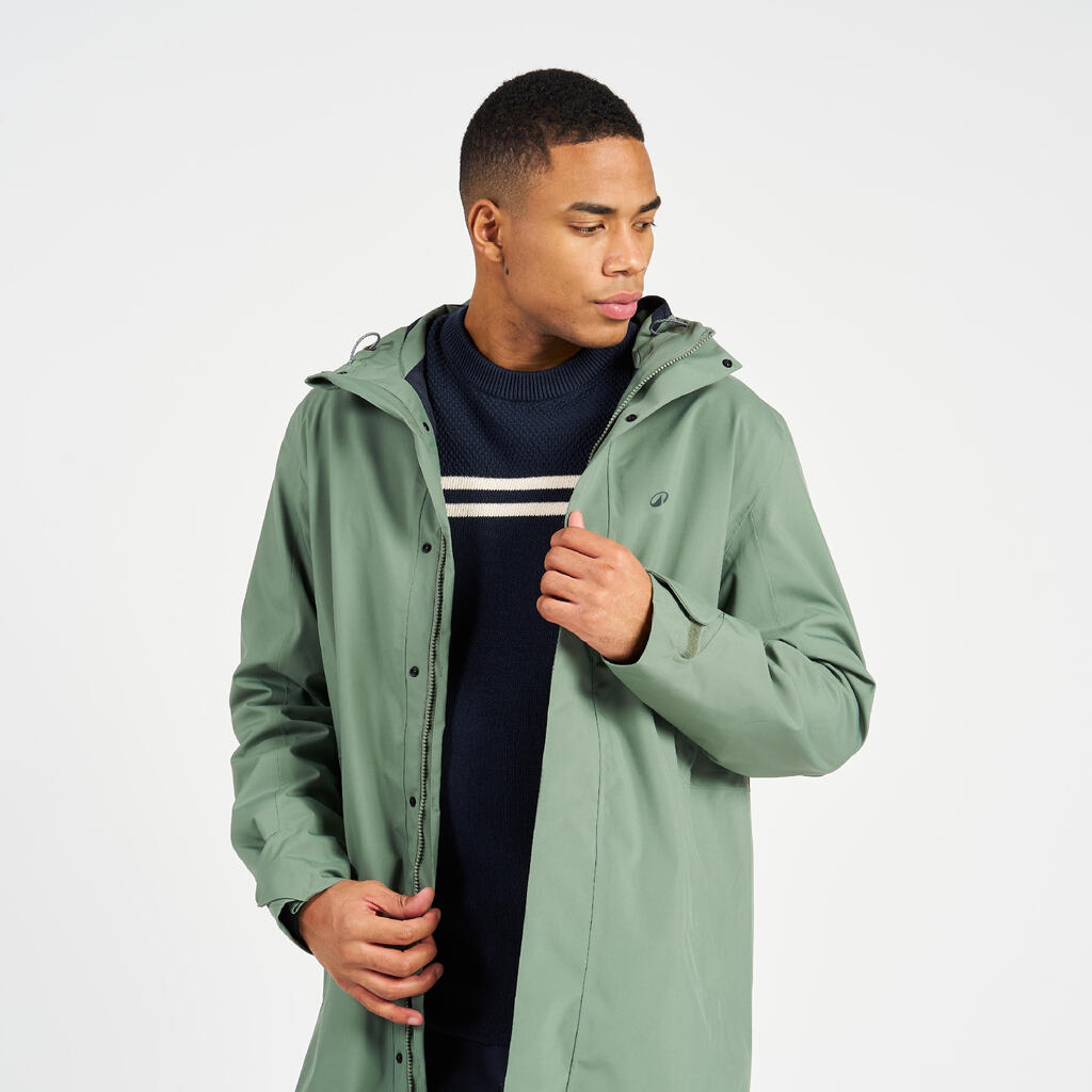Regenjacke Segeln Herren wasserdicht winddicht 500 khaki