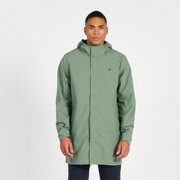 Veste longue imperméable coupe vent sailing 500 homme kaki