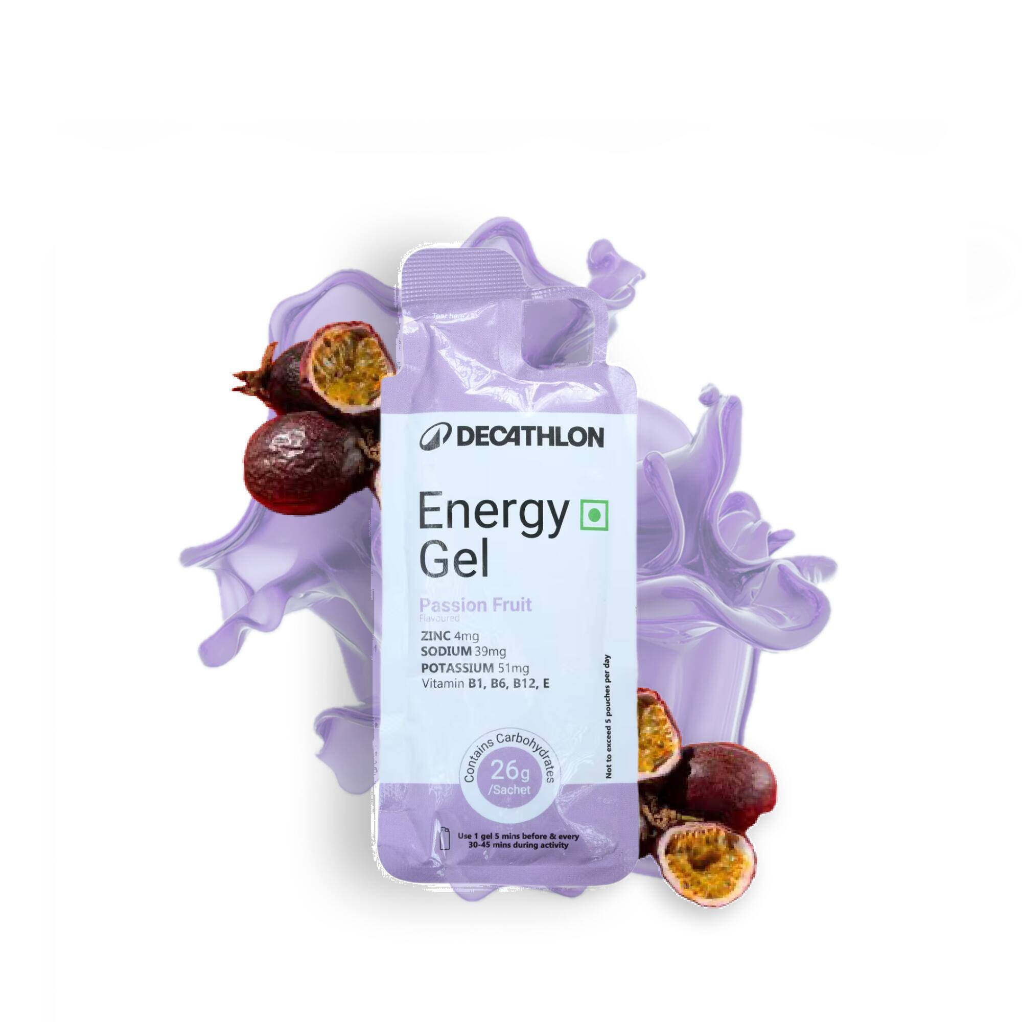 Energy Gel for Sports with 27g Carbohydrates - Passion Fruit Flavored