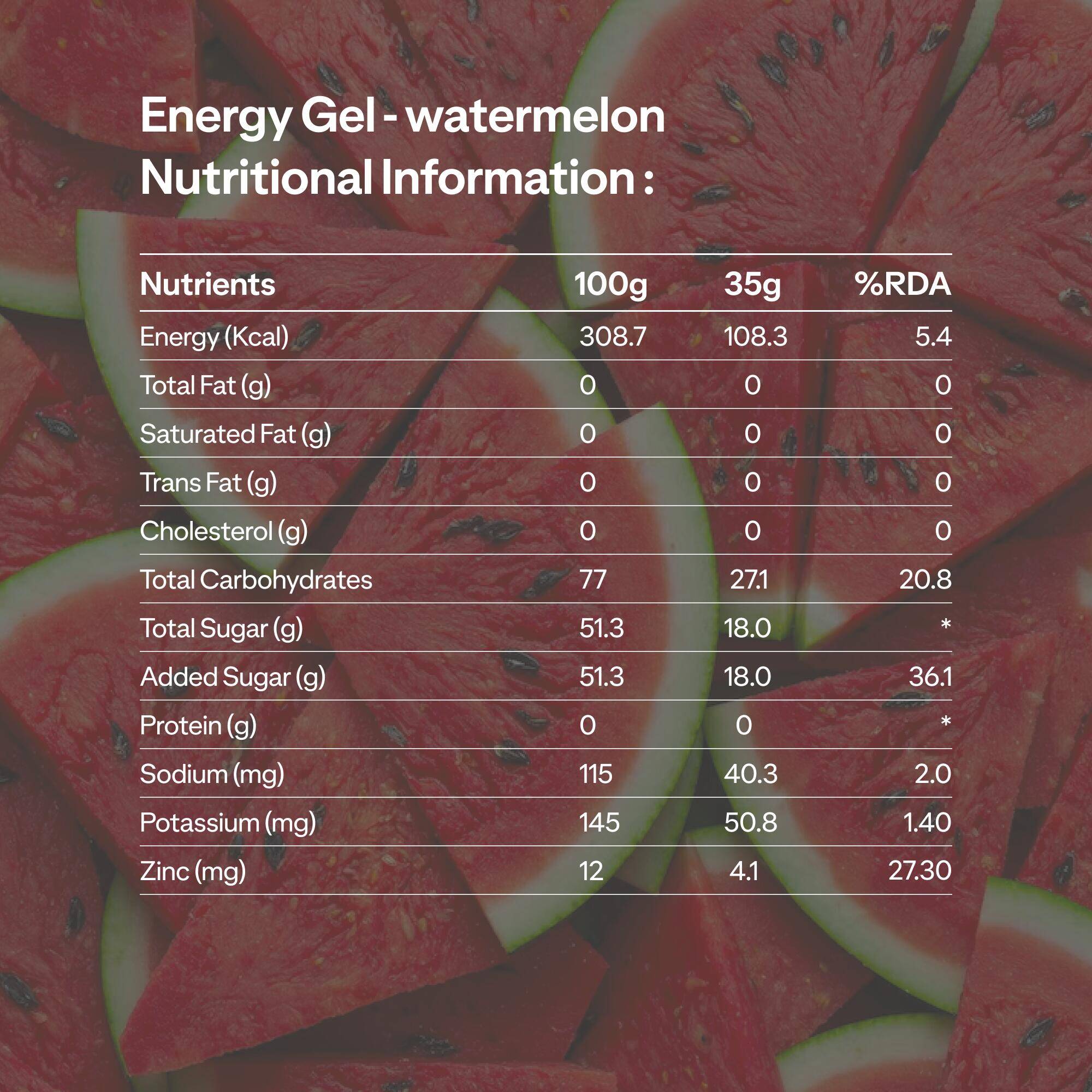 Energy Gel for Sports with 27g Carbohydrates - Watermelon Flavored -  3