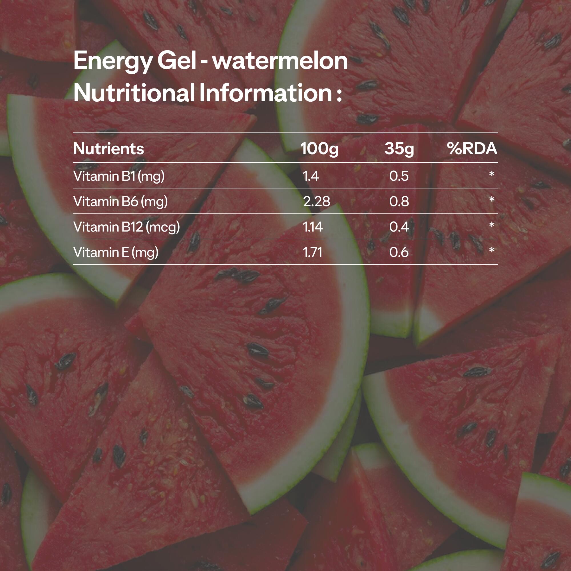 Energy Gel for Sports with 27g Carbohydrates - Watermelon Flavored