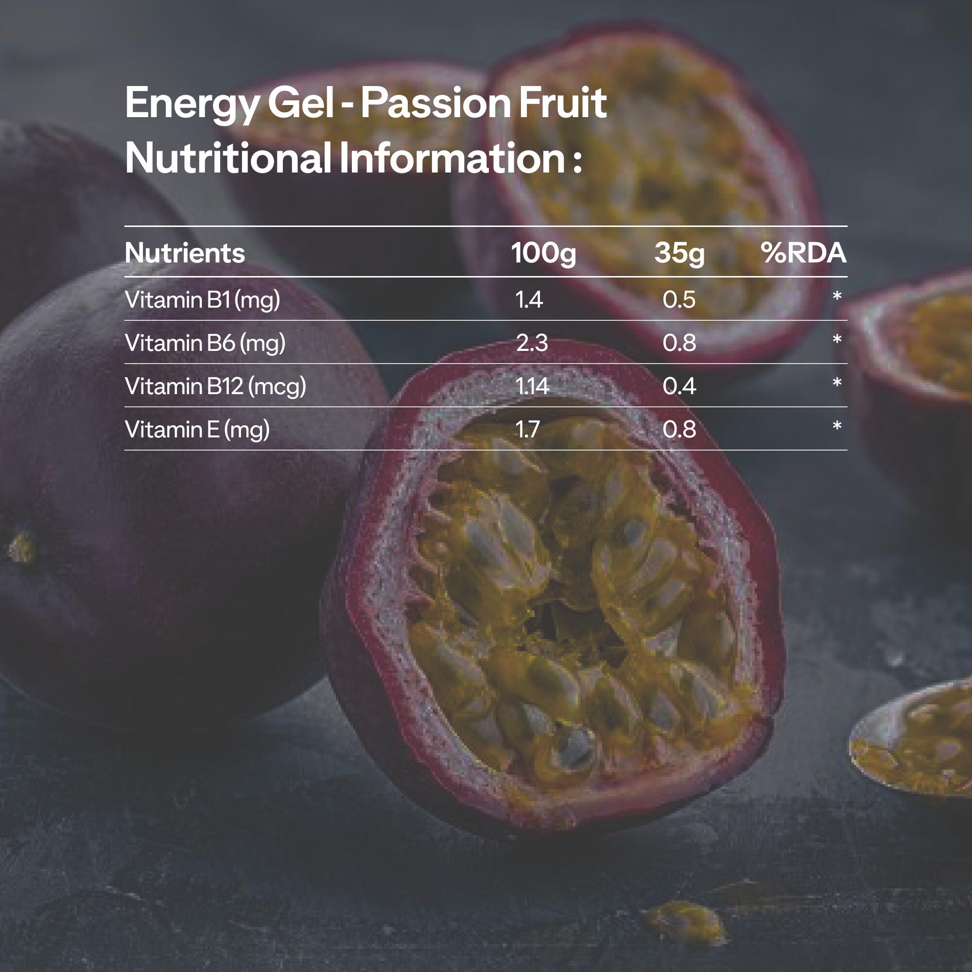 Energy Gel for Sports with 27g Carbohydrates - Passion Fruit Flavored