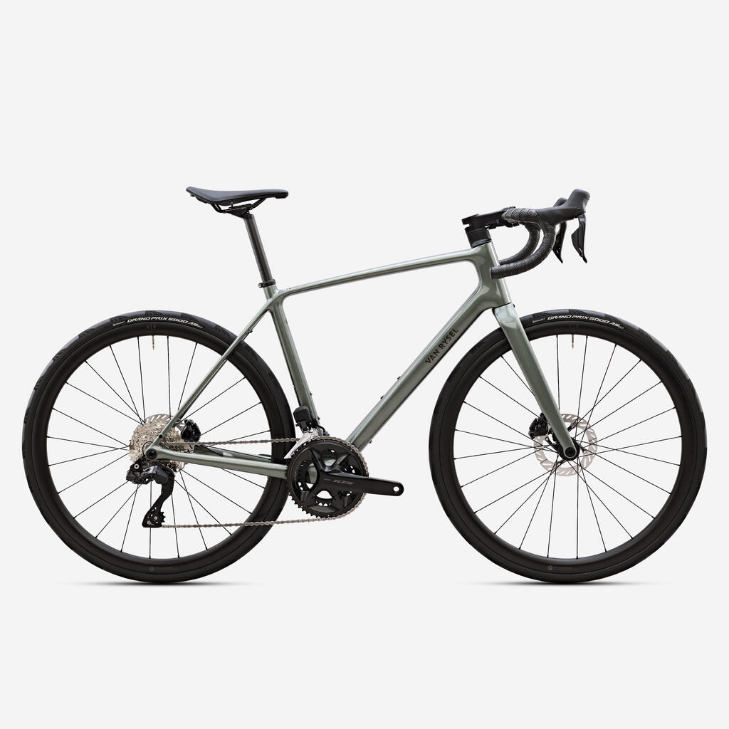 Kaki zeleno cestno kolo ENDURANCE 105 Di2, EDR CF ULTRA 