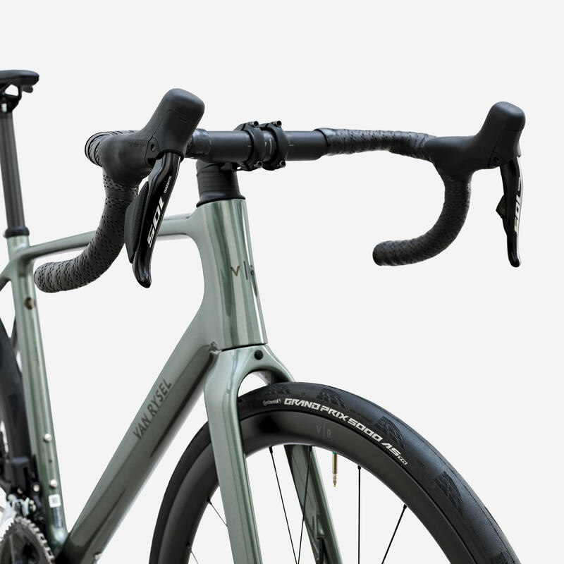 Bicicletă de șosea Endurance, Shimano 105 Di2, EDR CF ULTRA Verde-Kaki