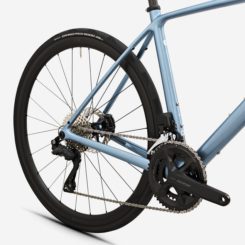 Bicicletă șosea Endurance Shimano 105 Di2, EDR CF ULTRA Albastru deschis