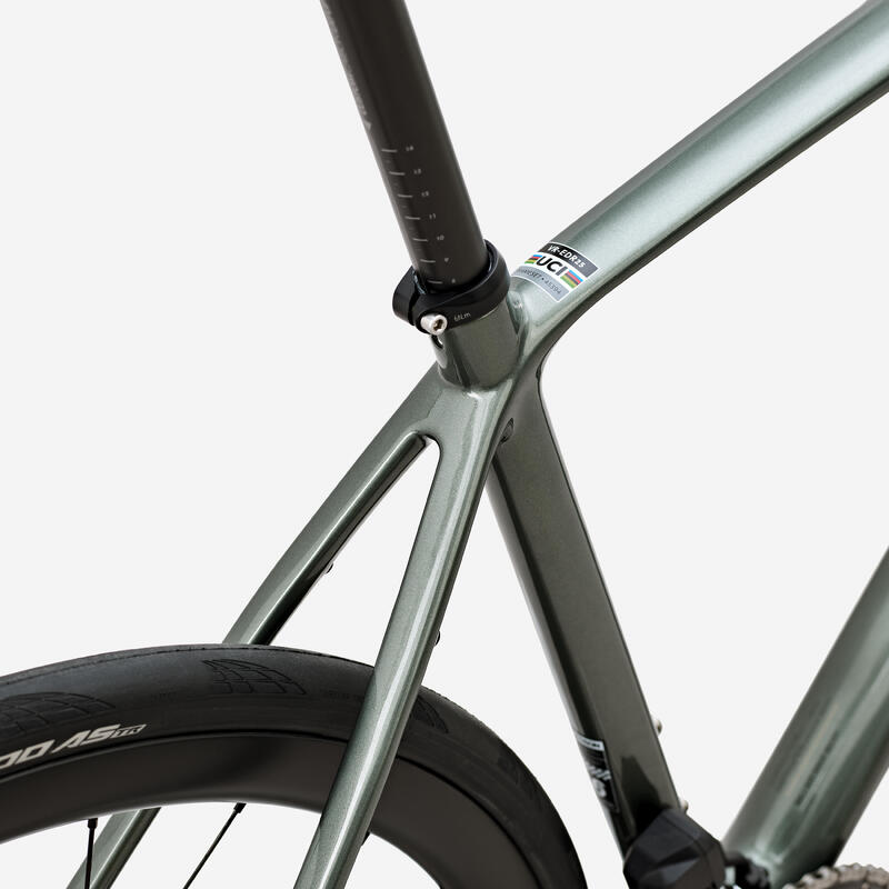 Bicicletă de șosea Endurance, Shimano 105 Di2, EDR CF ULTRA Verde-Kaki