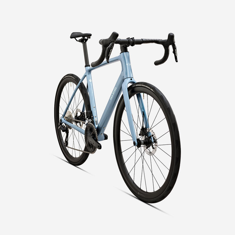 Bicicletă șosea Endurance Shimano 105 Di2, EDR CF ULTRA Albastru deschis