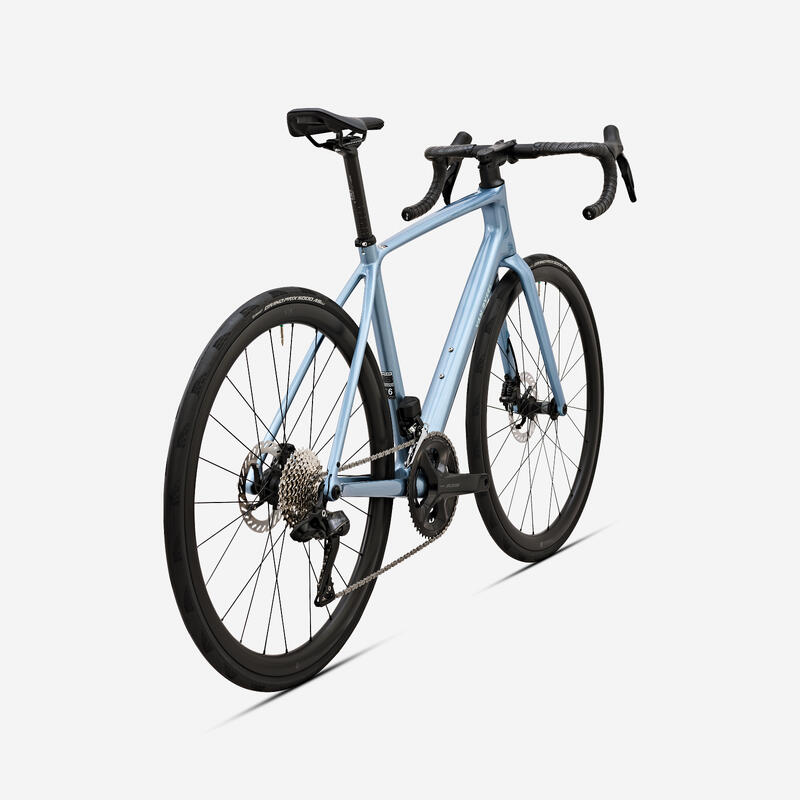 Bicicletă șosea Endurance Shimano 105 Di2, EDR CF ULTRA Albastru deschis