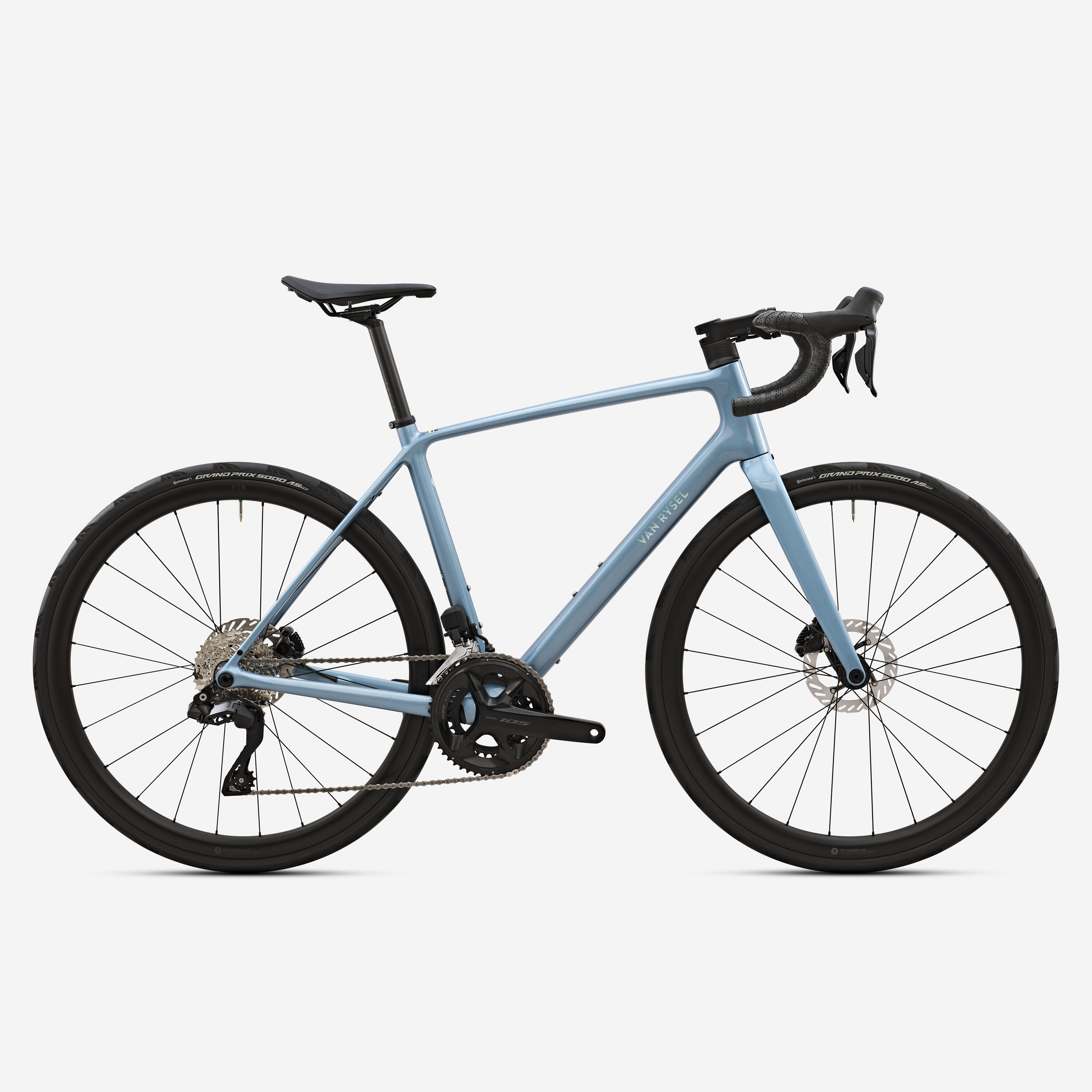 VAN RYSEL Rennrad Endurance EDR CF Ultra Shimano 105 Di2 hellblau 