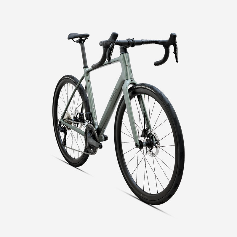 Bicicletă de șosea Endurance, Shimano 105 Di2, EDR CF ULTRA Verde-Kaki