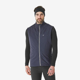 Gilet de ski de fond chaud homme, XC S GILET 100 bleu noir