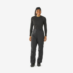 Sobrepantalón esquí de fondo con cremallera completa, mujer, SURPANT 100, negro