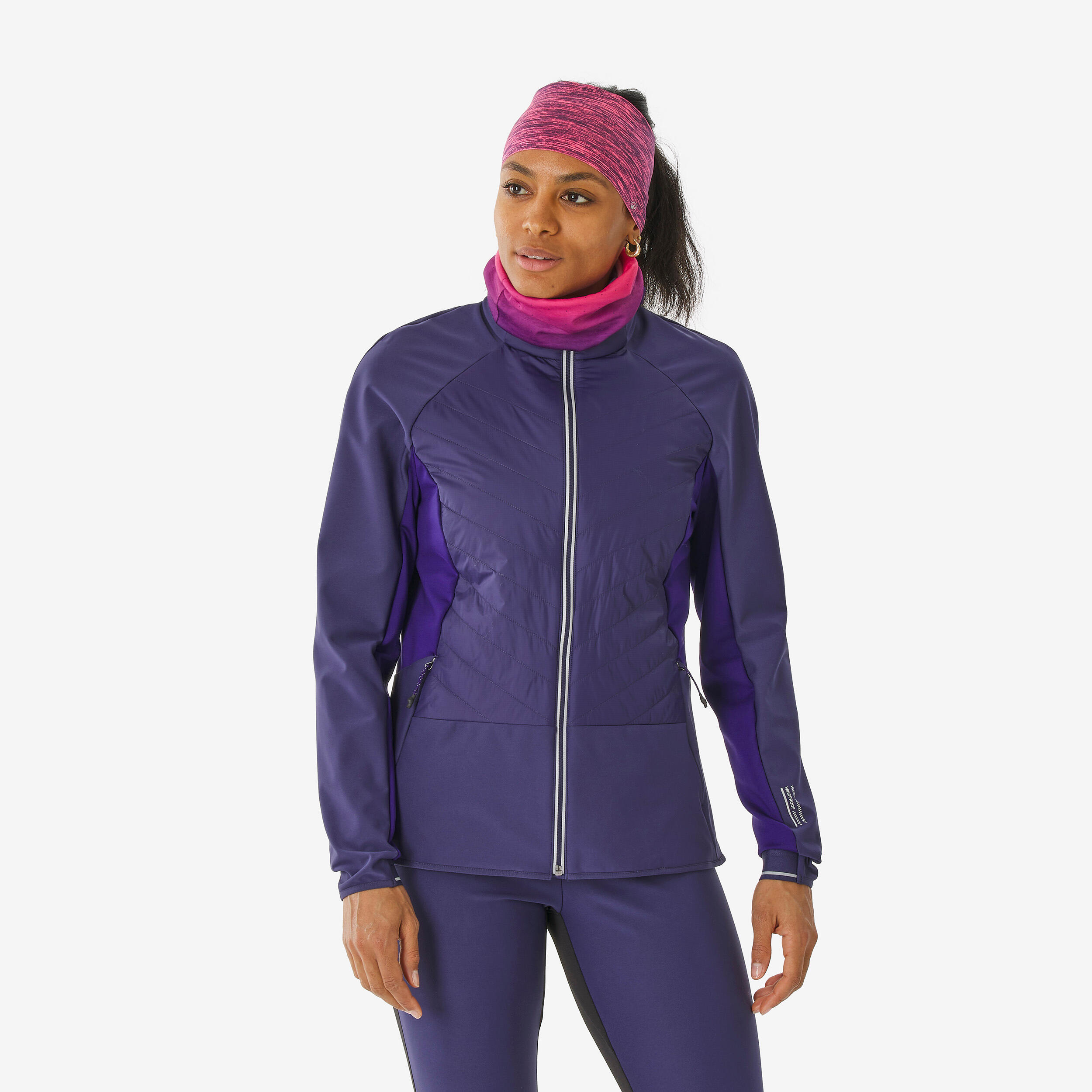 WEDZE Women's Windproof Cross-country Ski Jacket XCS 500 - Purple