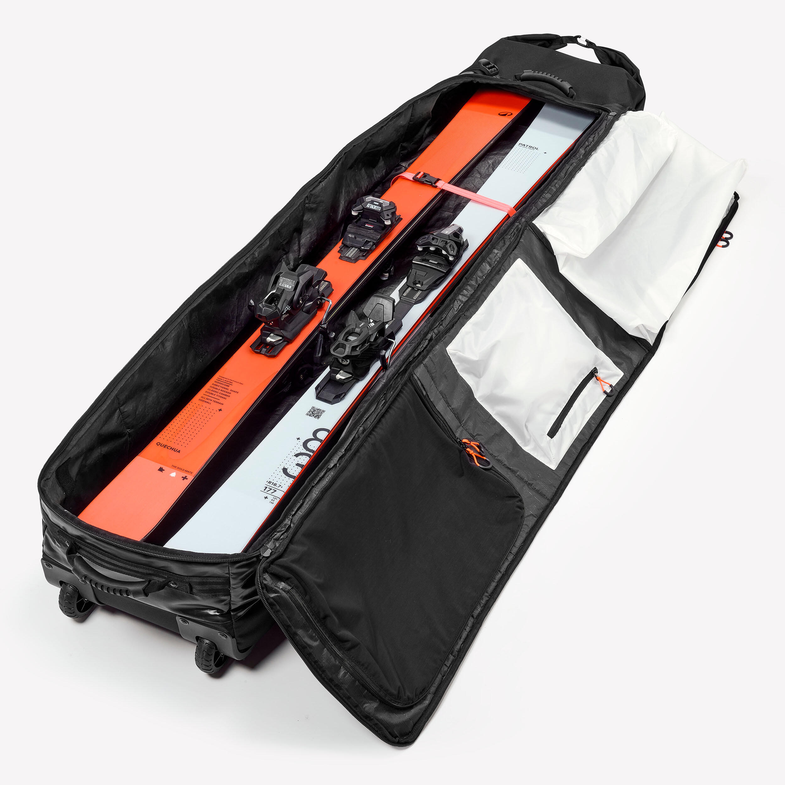 Carry bag with wheels for 4 pairs of skis or snowboards, 900 - WEDZE