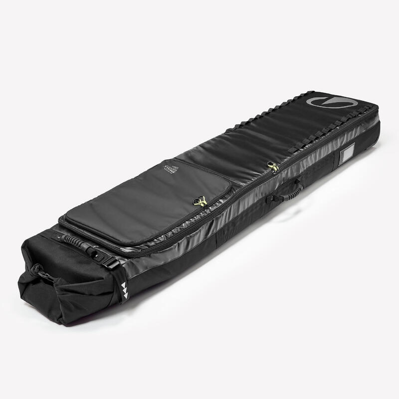 Husă de transport cu roți pentru 4 perechi de schiuri sau snowboarduri 900 Negru