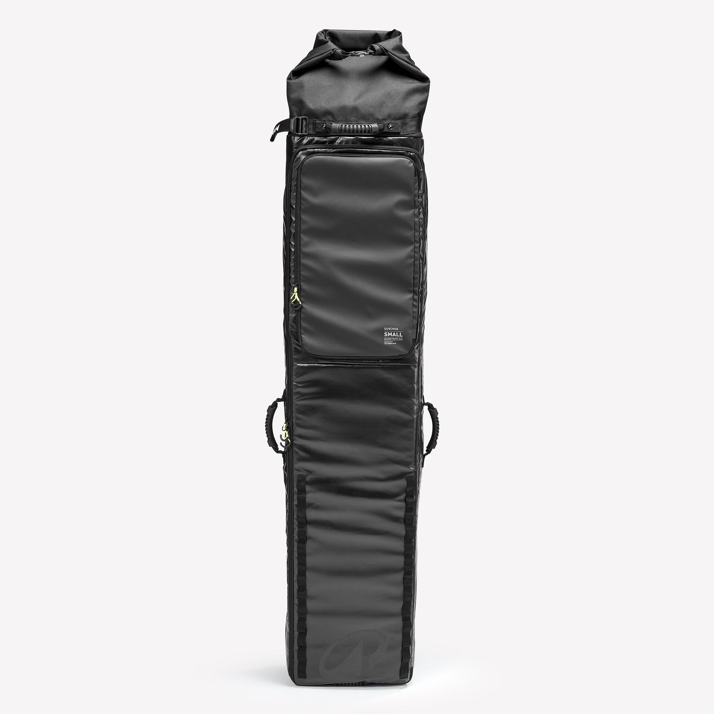 Carry bag with wheels for 2 pairs of skis or snowboards, 900 - WEDZE