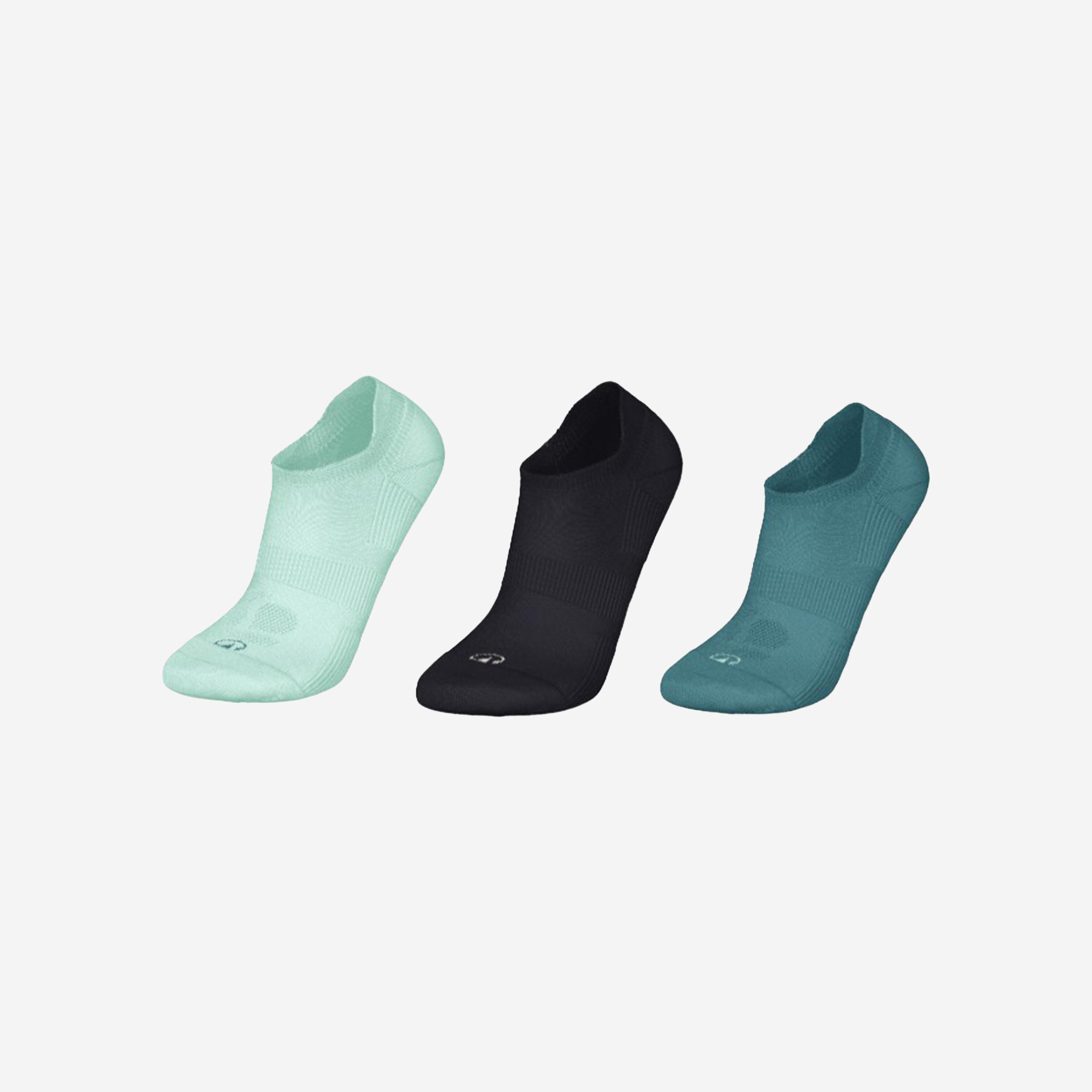 Calcetines cortos de deporte niño lote de 3 pares, RS 160 JR verde 6/8