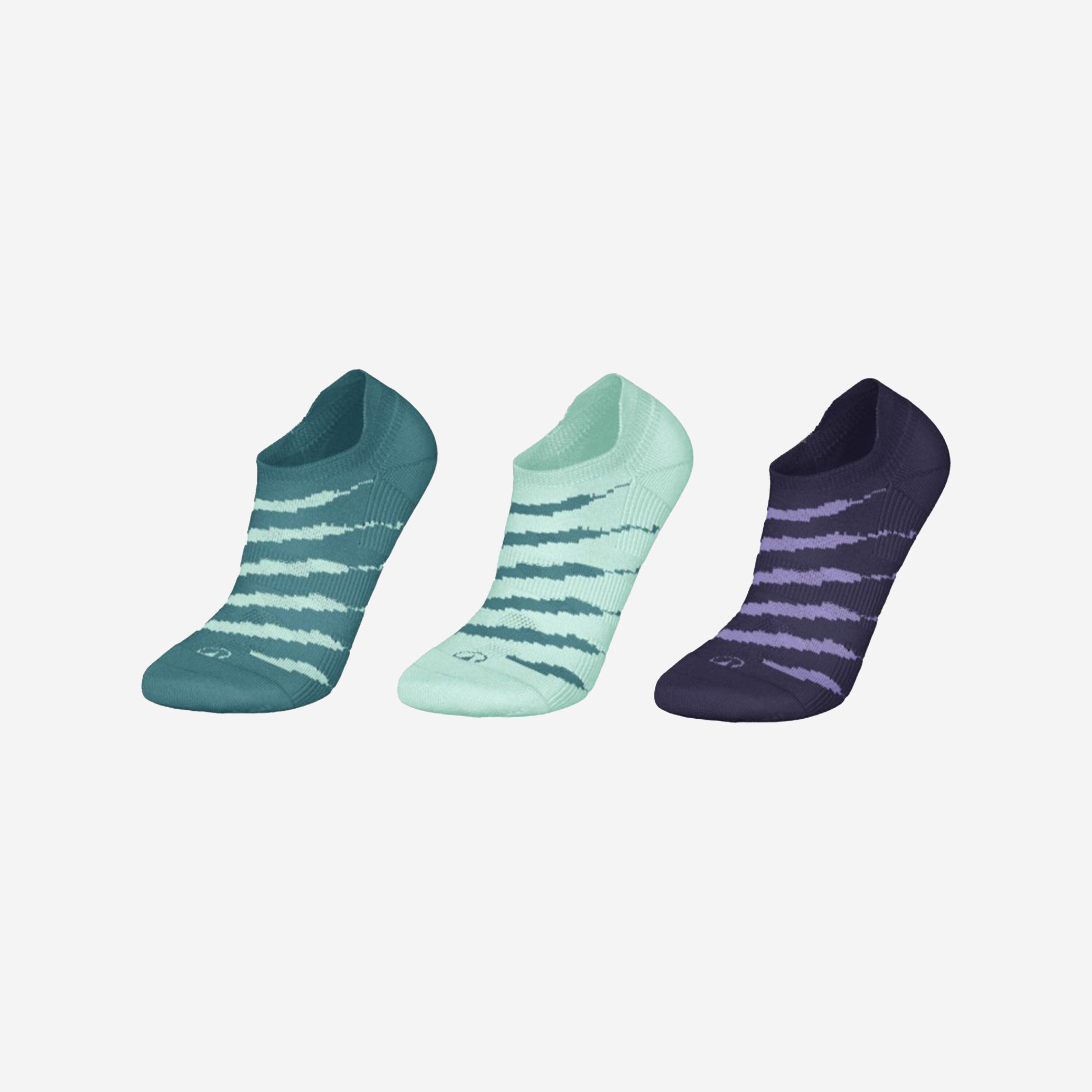 Calcetines cortos de deporte niño lote de 3 pares, RS 160 JR verde violeta 6/8