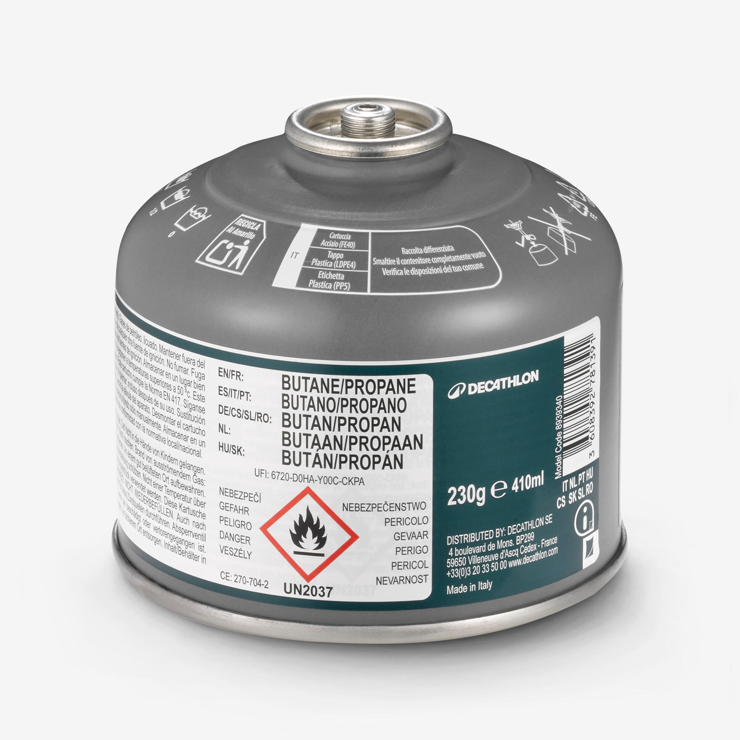 DECATHLON Cartuccia gas a vite 230 g per fornellini 