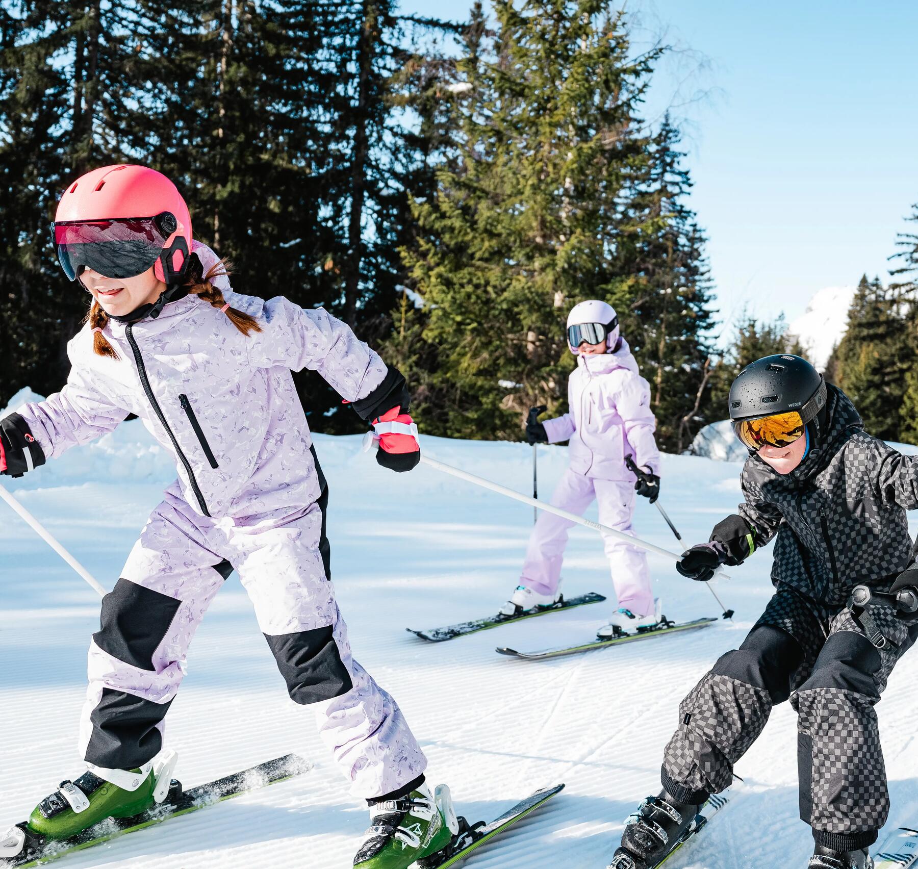 kinderen skiën