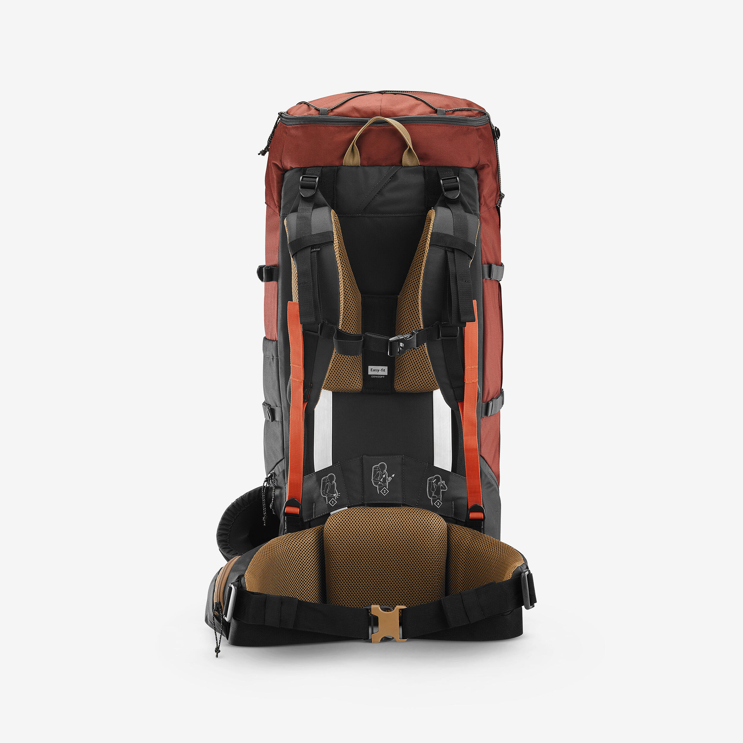 Men's 70 L Hiking Backpack - MT 100 Easyfit - FORCLAZ