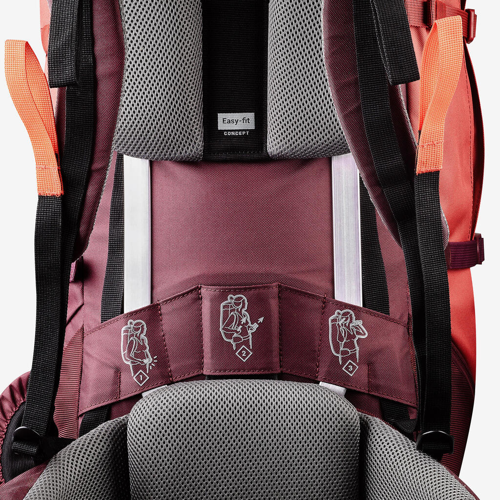 Sac à dos de trekking femme 50 l - mt 100 easyfit