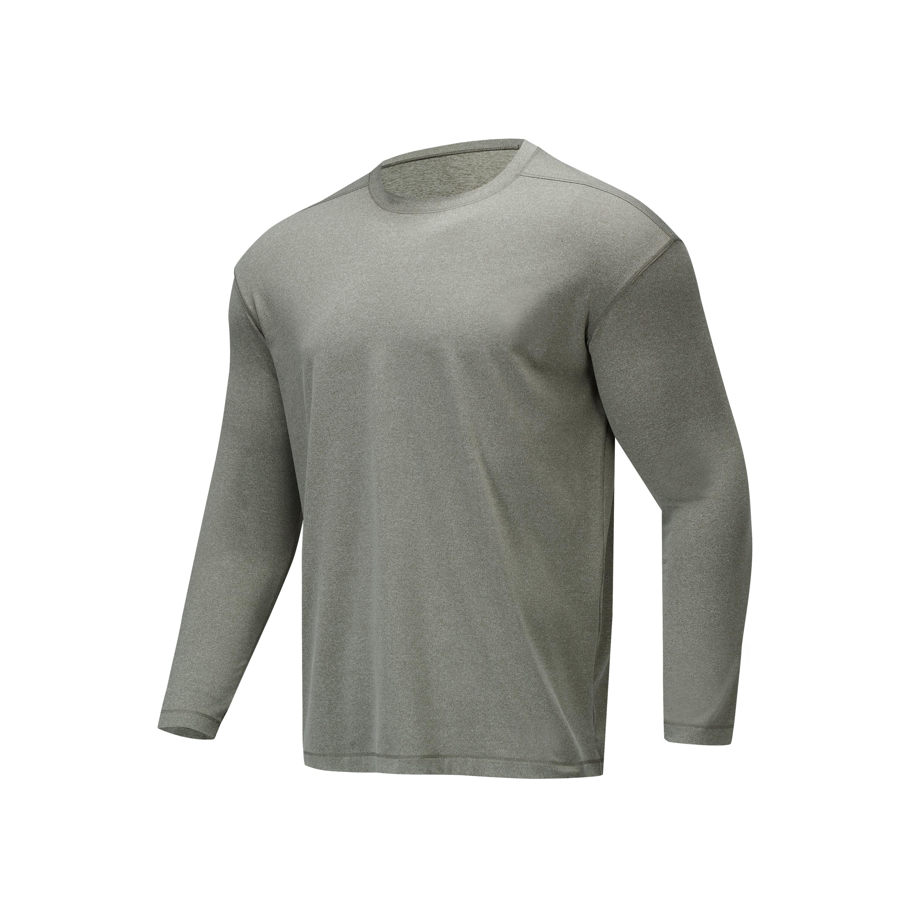 Men training soft long-sleeved T-shirt-heather khaki green