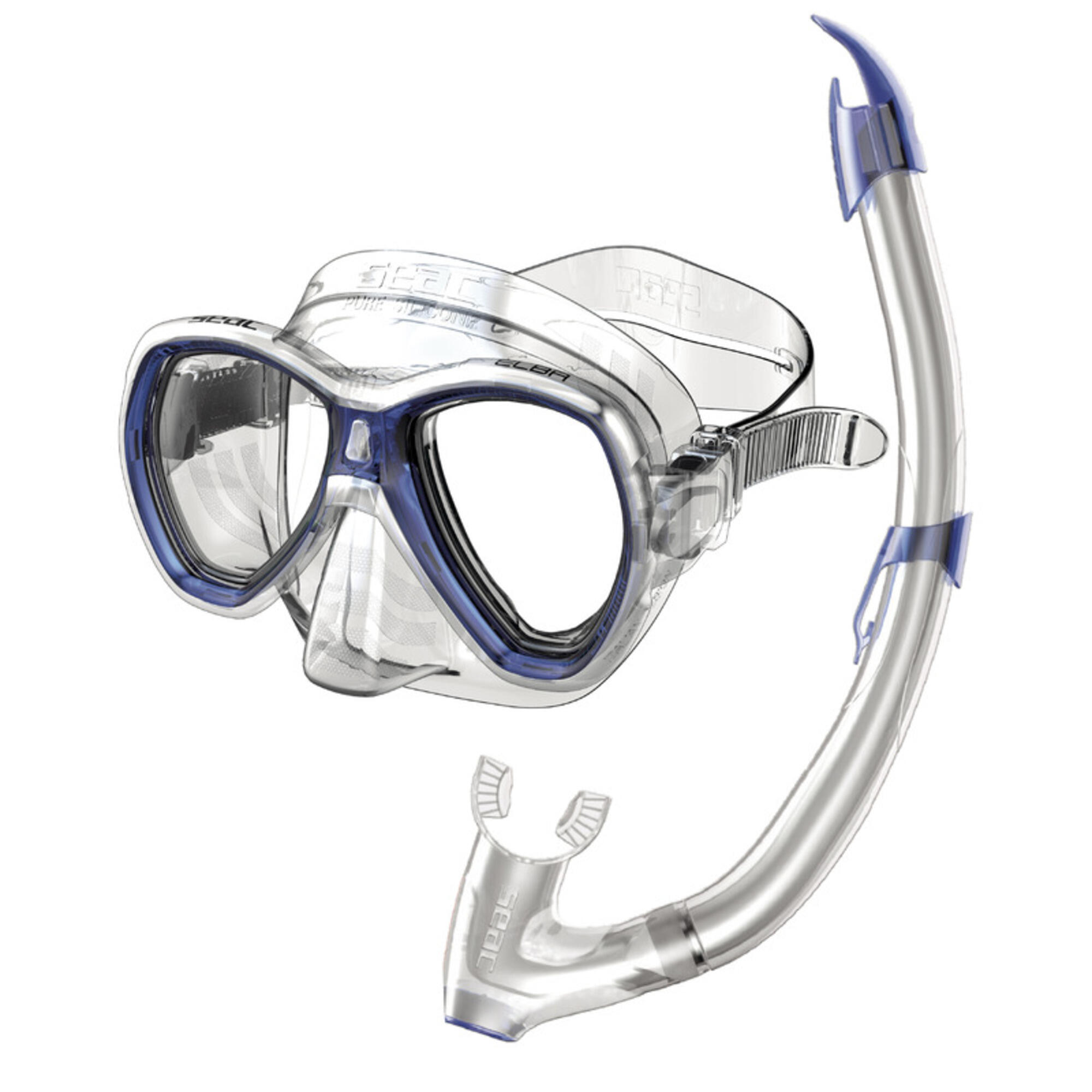 SEAC Kit Máscara + Tubo Buceo Snorkel SEAC ELBA adulto