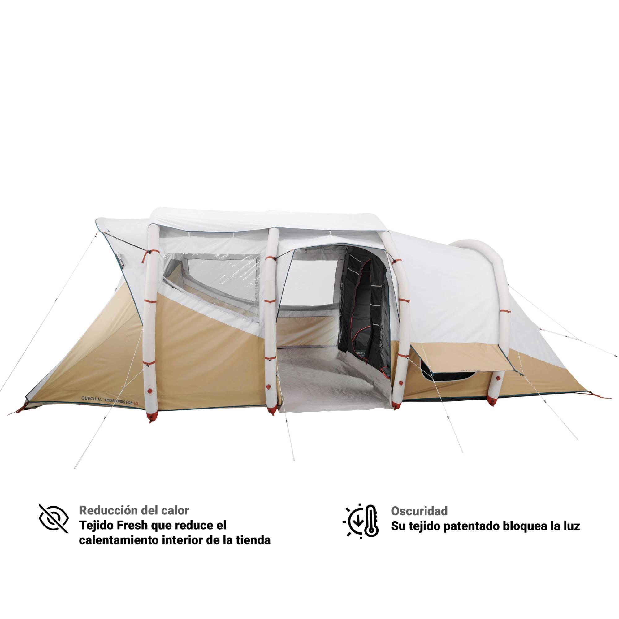 Tienda de campaña familiar 6 personas hinchable Quechua Airseconds 6.3 F&B 4/11