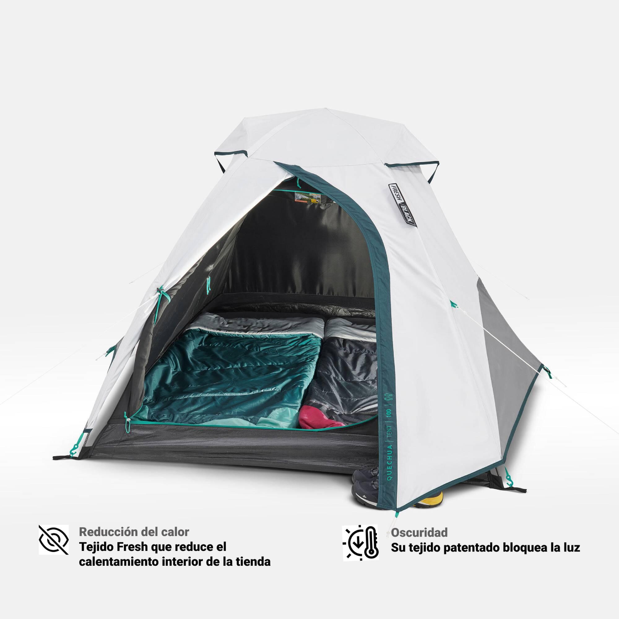 Tweedehands - Kampeertent MH100 Fresh & Black voor 2 personen 19/41