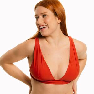 Top Bikini Mujer Halter granate