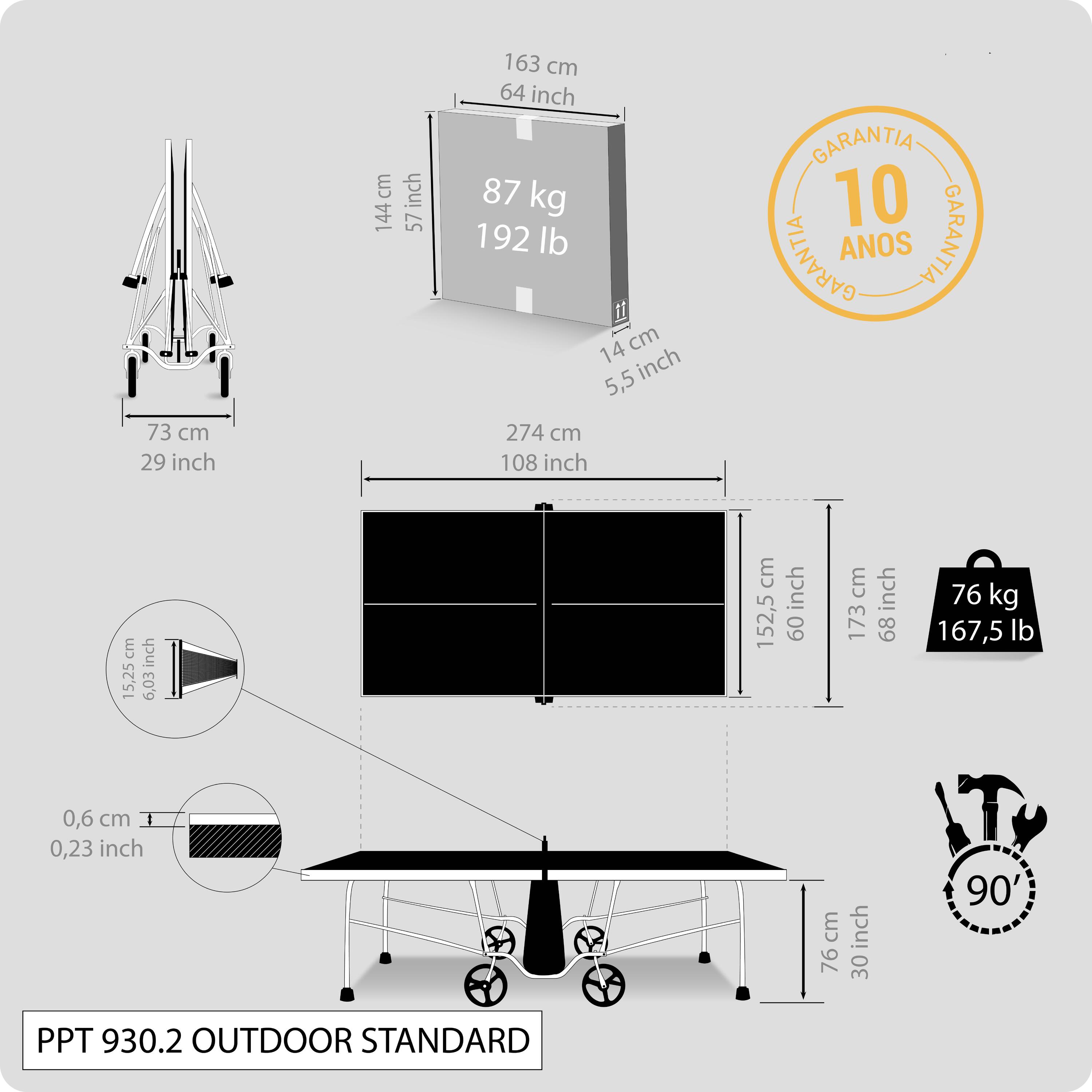 Segunda vida - MESA DE PING-PONG EXTERIOR PPT 930.2 NEGRO 2/19