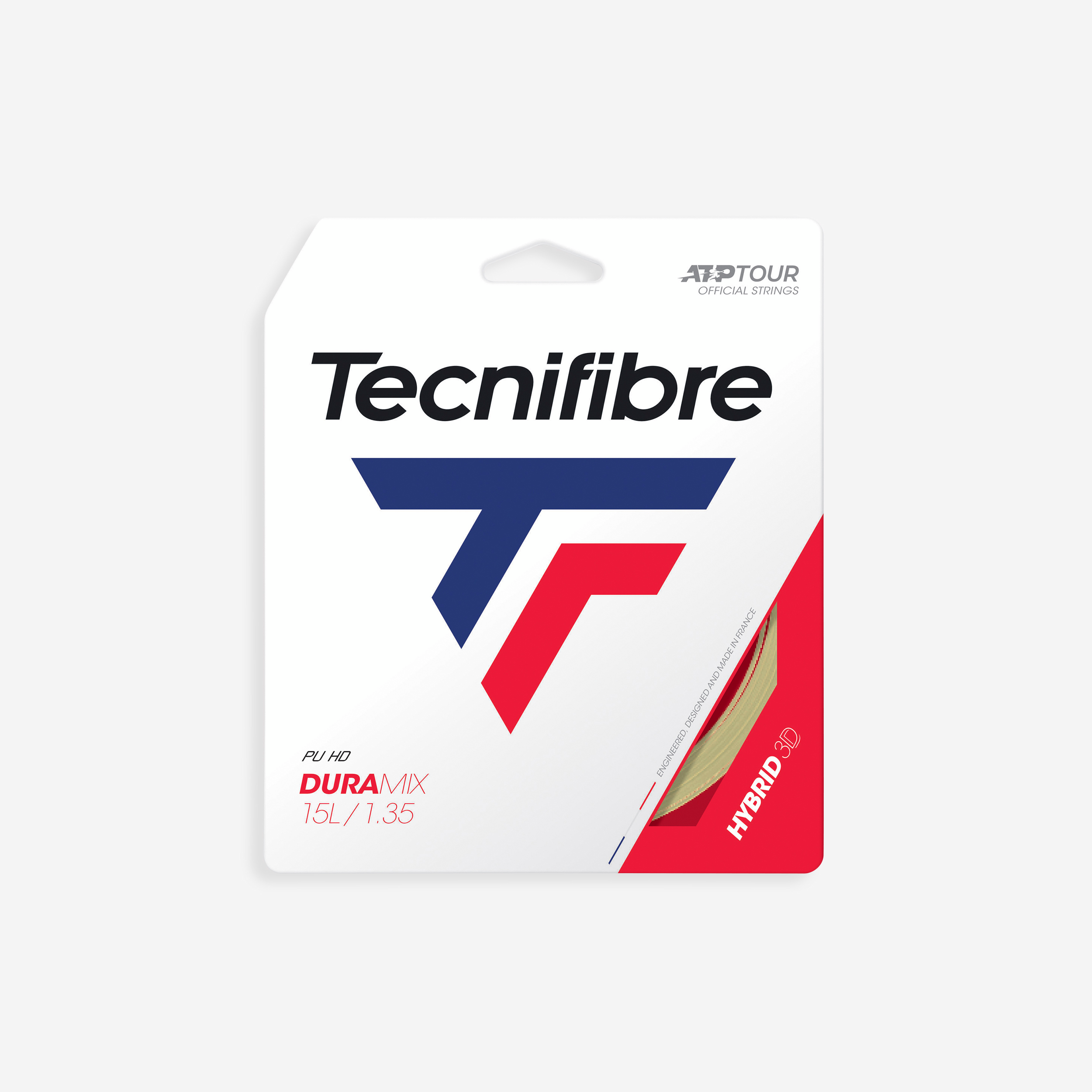 Cordage de tennis multifilaments polyester duramix 1.35mm naturel - Tennis - TECNIFIBRE- Clubs - Entreprises - Collectivités - Associations