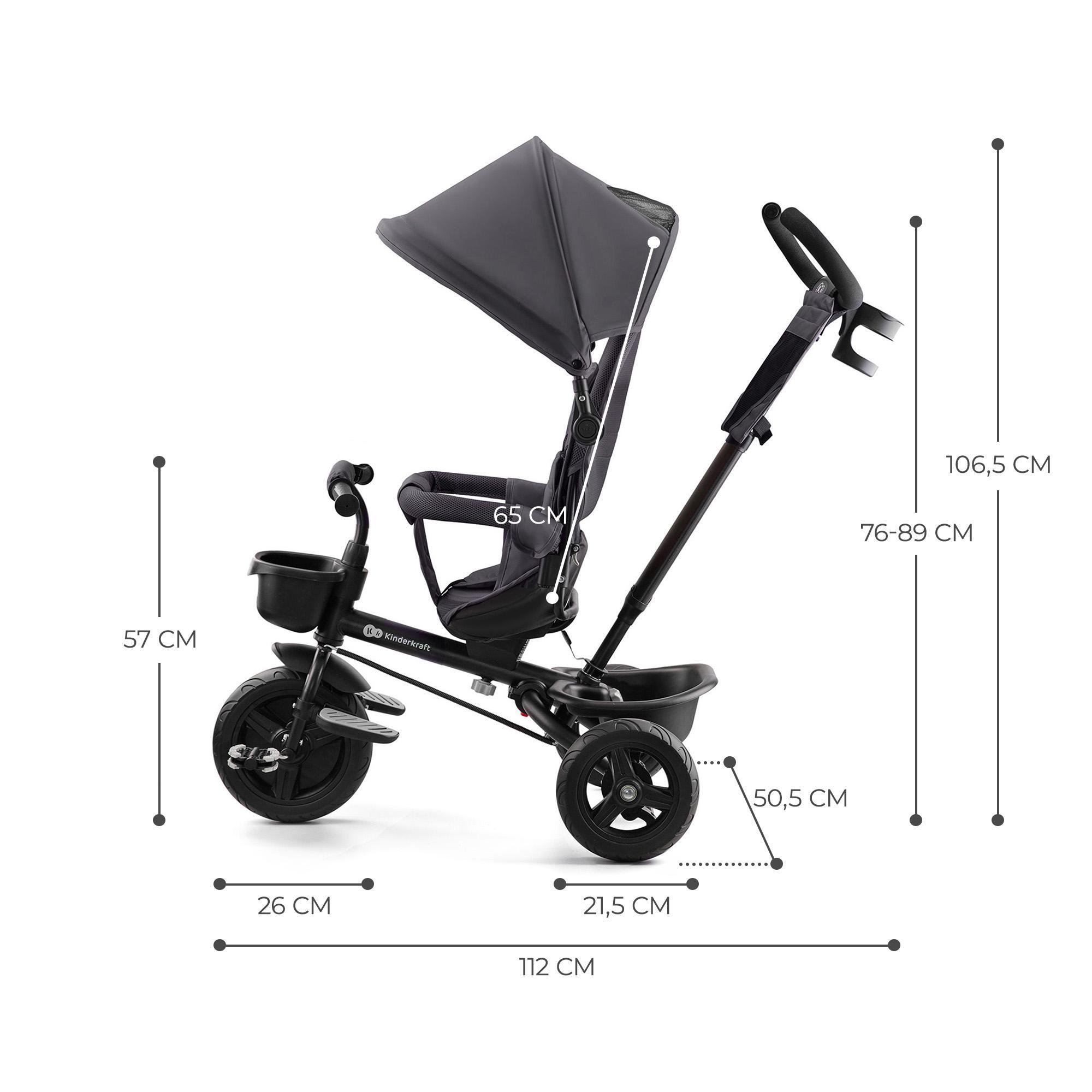 Triciclo Kinderkraft AVEO malachite grey - CD 5/10