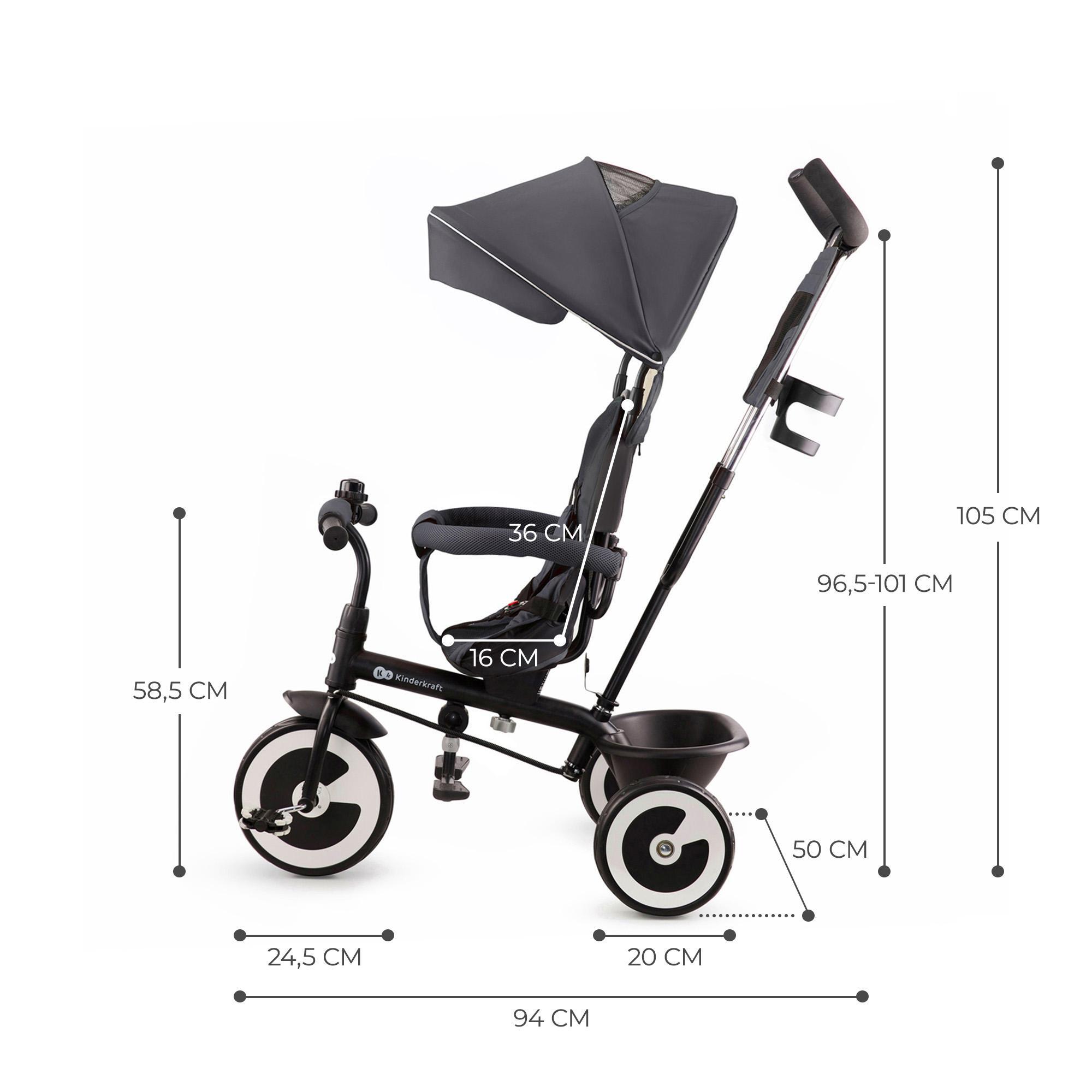 Triciclo Kinderkraft ASTON malachite grey - CD 4/8