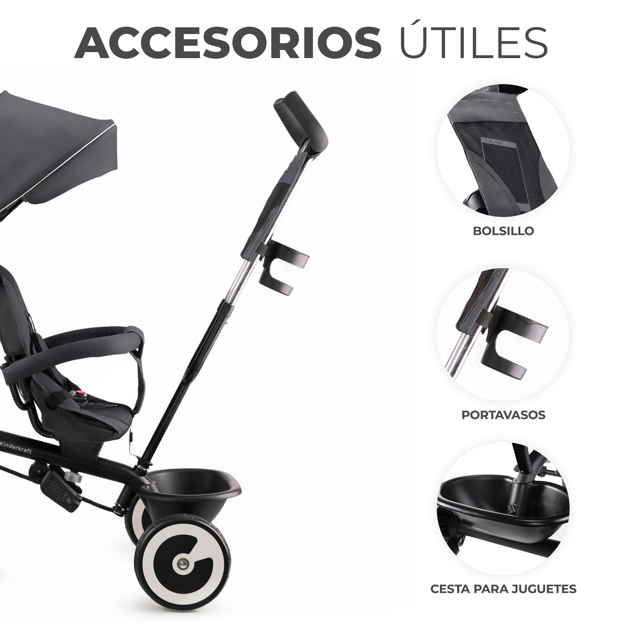 Triciclo Kinderkraft ASTON malachite grey - CD 7/8