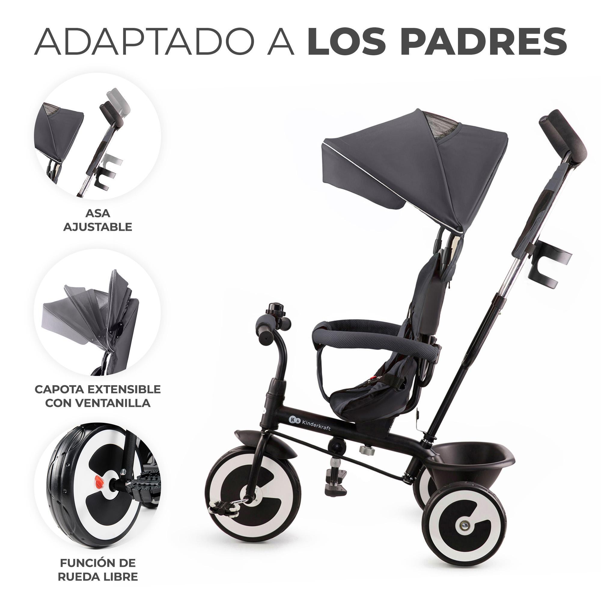 Triciclo Kinderkraft ASTON malachite grey - CD 6/8