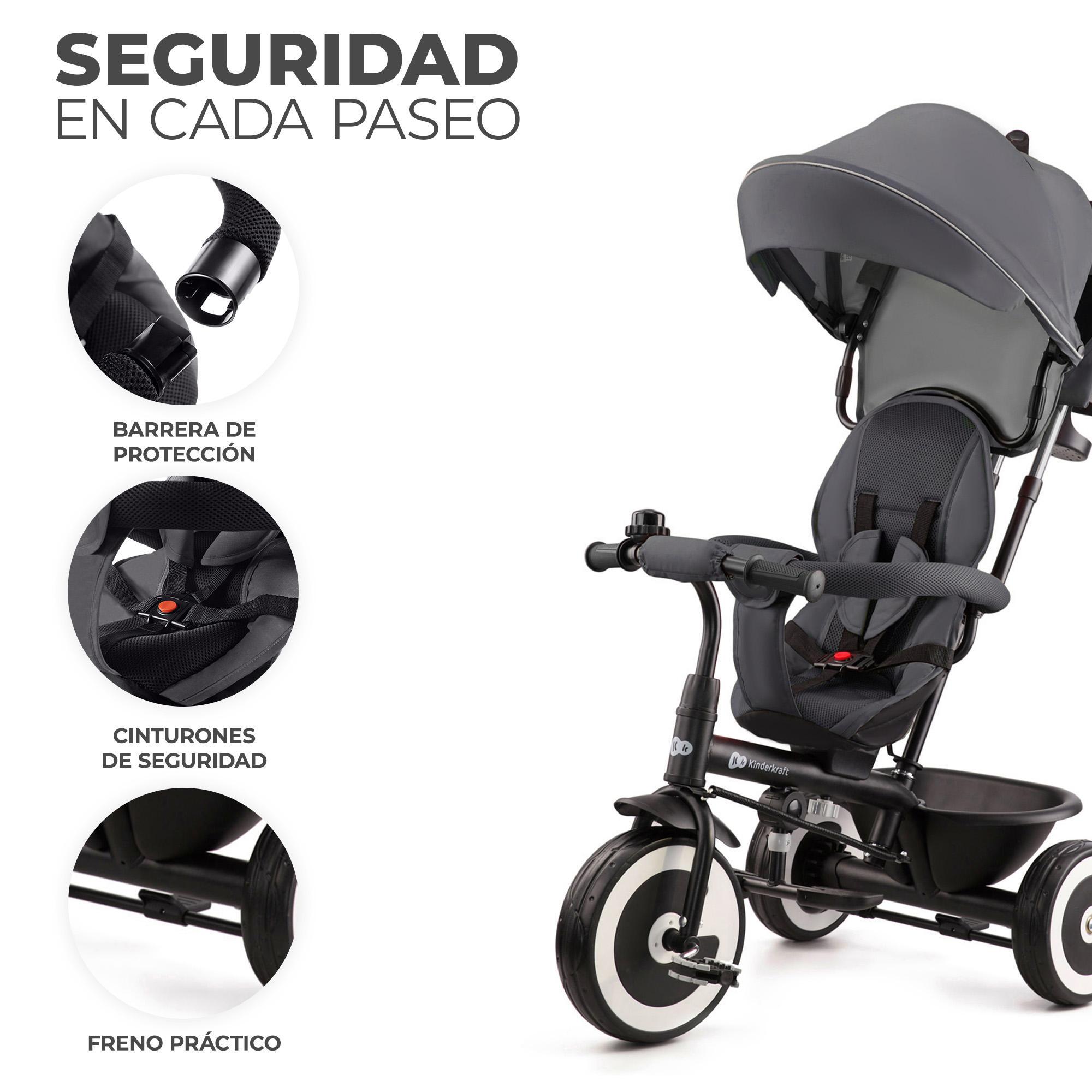 Triciclo Kinderkraft ASTON malachite grey - CD 5/8