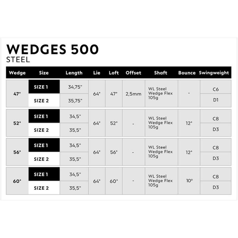 Crosă WEDGE golf Stângaci Mărimea 1 oțel REGULAR, 500