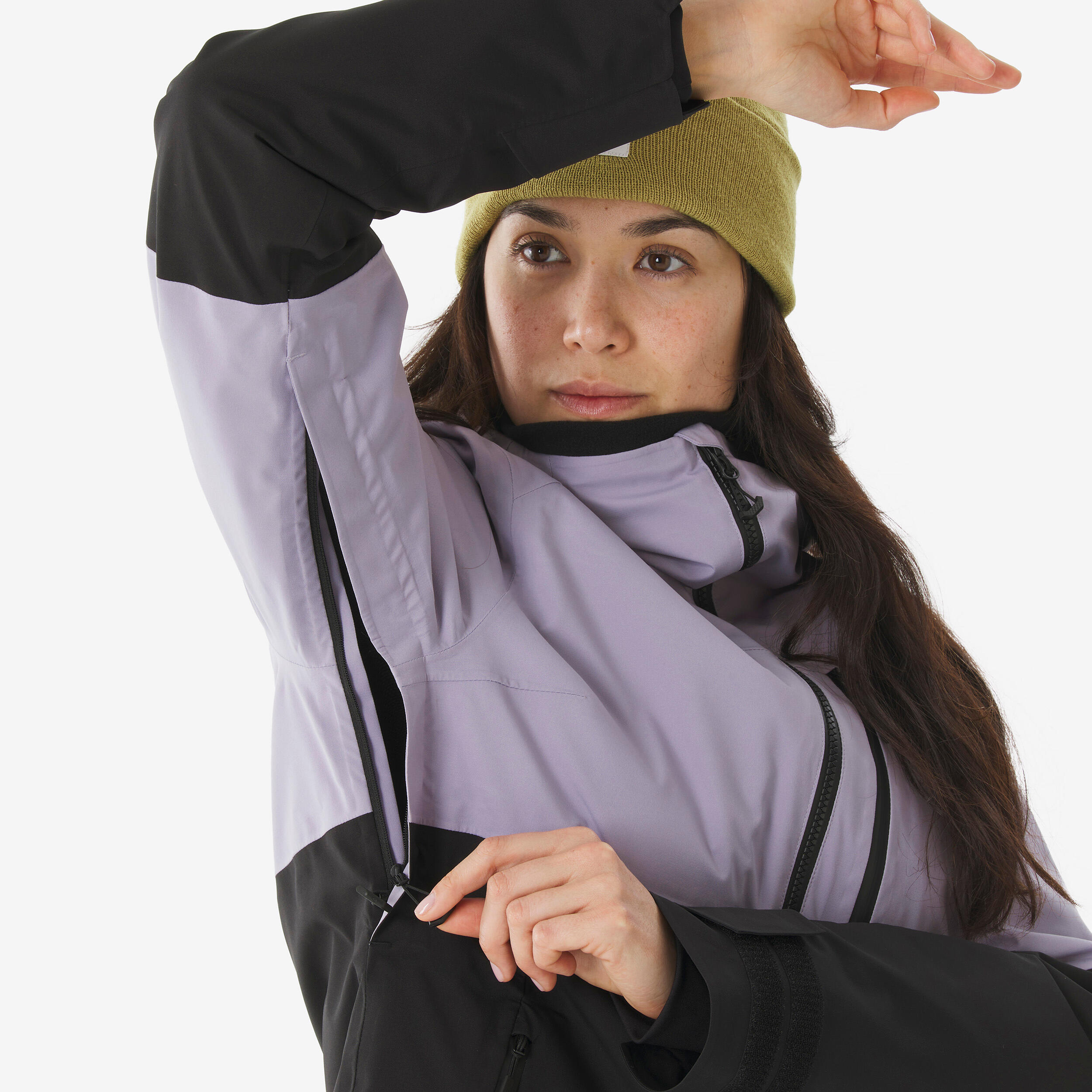 Manteau de ski et planche à neige chaud et respirant femme, 500 AM 5/30