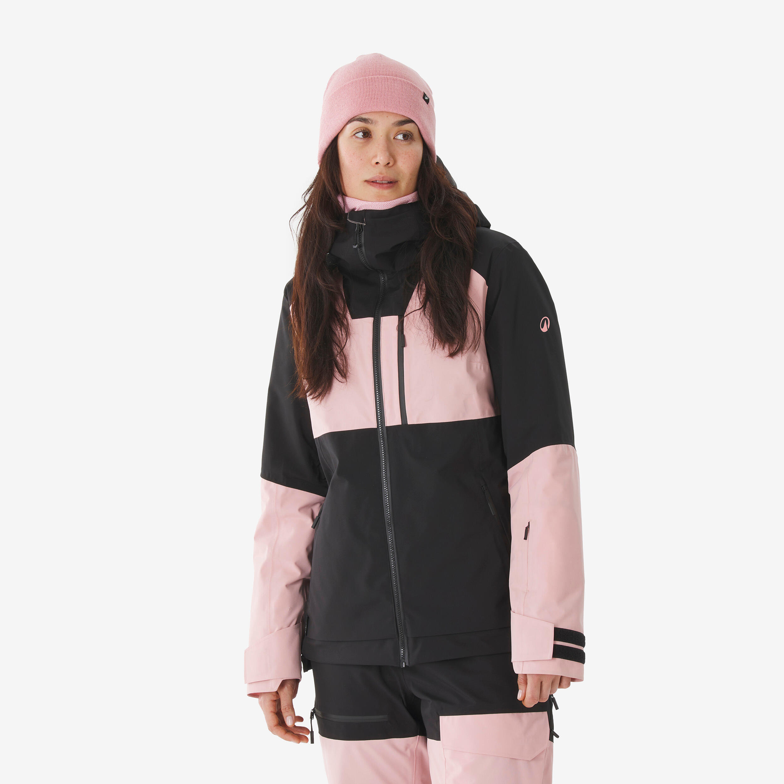 WEDZE Women’s warm and breathable all-mountain ski and snowboard jacket, 500 AM - Pink