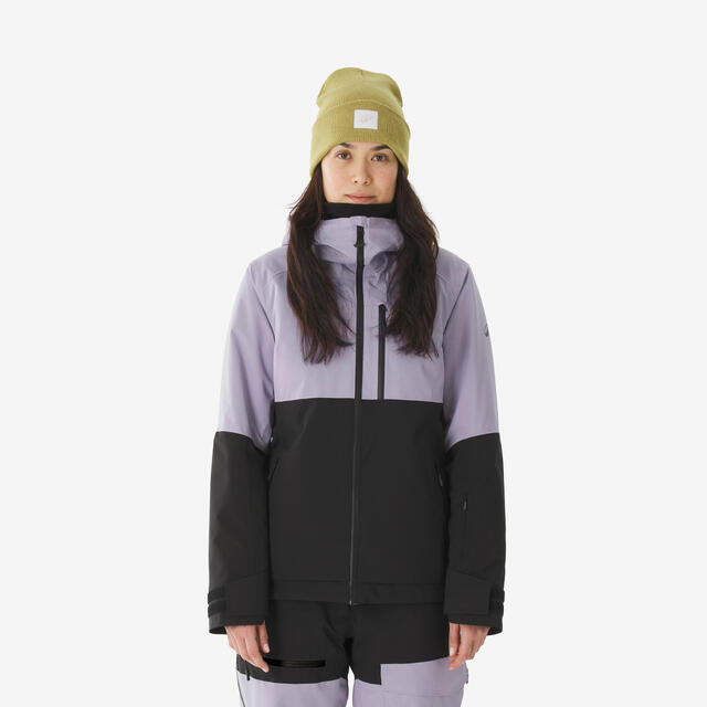 Veste de ski et snowboard imperméable femme, 500 All Mountain Violet