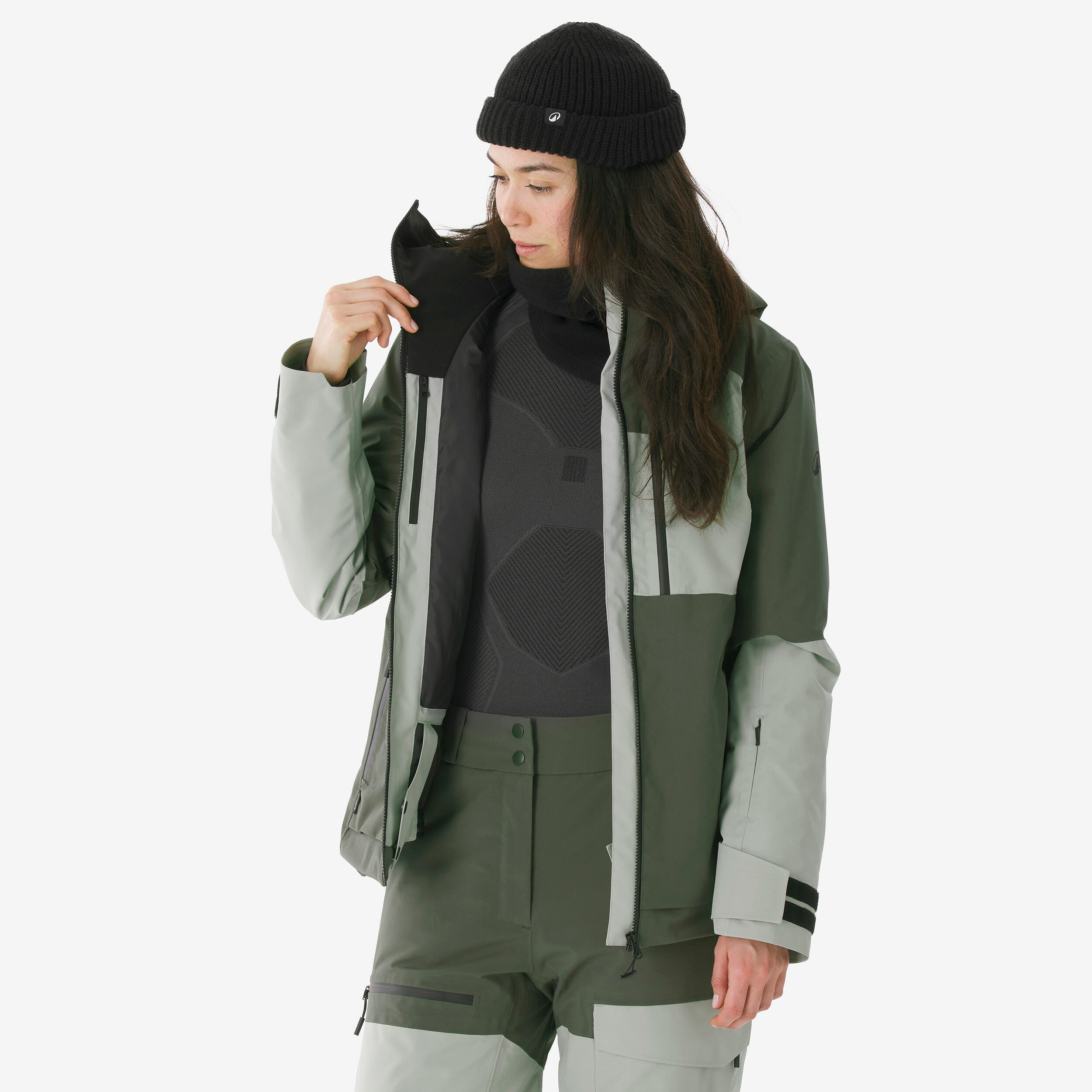Manteau de ski et planche à neige chaud et respirant femme, 500 AM 9/17